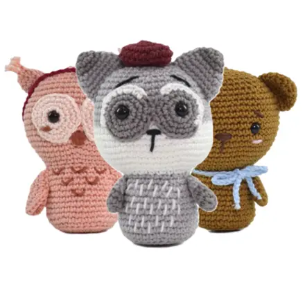 KIT AMIGURUMI ANIMAIS BOSQUE CIRCULO