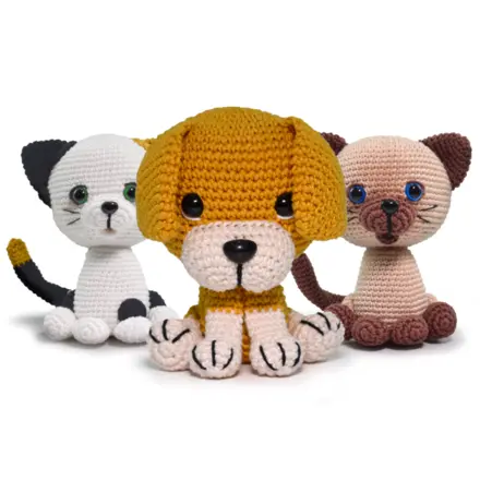 KIT AMIGURUMI CÃES E GATOS CÍRCULO