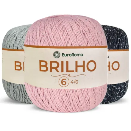 BARBANTE BRILHO PRATA N°6 400G  EUROROMA