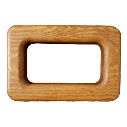 ARGOLA DE MADEIRA RETANGULAR 14,5CM