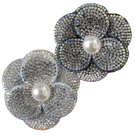 APLIQUE FLOR PÉROLA STRASS
