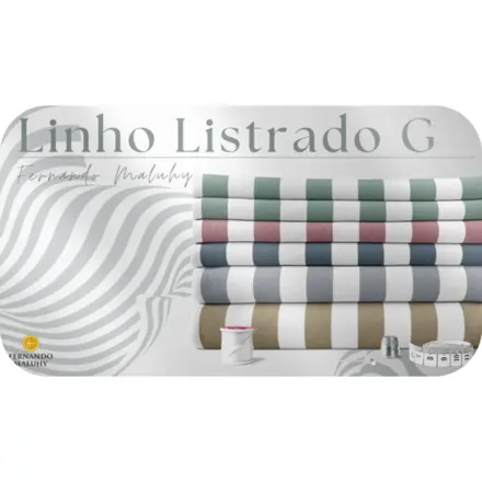 LINHO ESTAMPADO LISTRADO G FERNANDO MALUHY - 1 METRO X 1,50M