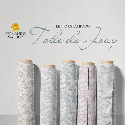 LINHO ESTAMPADO TOLIE DE JOUY FERNANDO MALUHY - 1 METRO X 1,50M