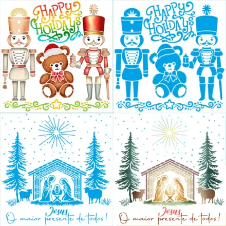 STENCIL STXXN NATAL 20X20CM LITOARTE
