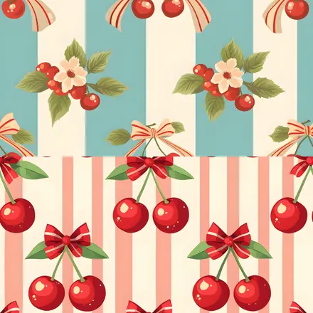 TRICOLINE CHERRY BOW LISTRAS FABRICART - 1 METRO X 1,5M
