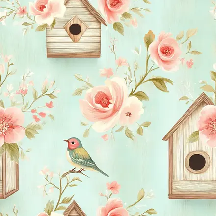 TRICOLINE DREAMY CASA PASSARINHOS FABRICART - 1 METRO X 1,5M