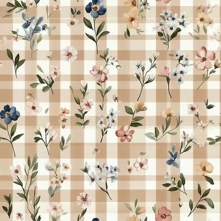 TRICOLINE FLORES XADREZ FABRICART - 1 METRO X 1,50M