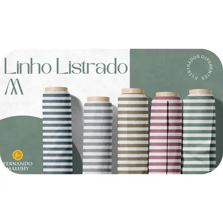 LINHO ESTAMPADO LISTRADO M FERNANDO MALUHY - 1 METRO X 1,50M