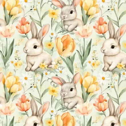 TRICOLINE PÁSCOA COELHOS E FLORES FERNANDO MALUHY - 1 METRO X 1,5M