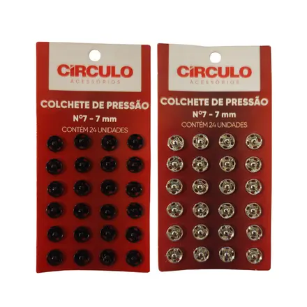 COLCHETE PRESSÃO N°7 24UN CÍRCULO