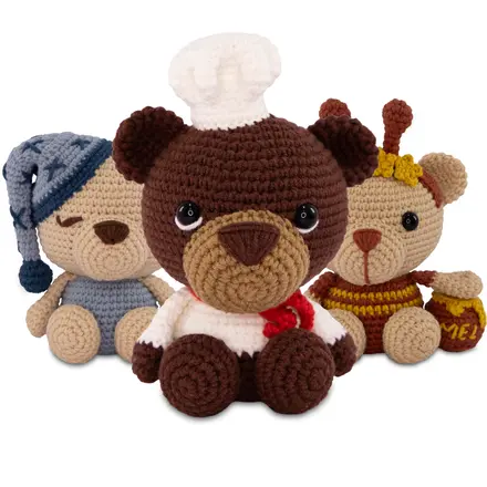 KIT AMIGURUMI URSINHOS SOFT CÍRCULO