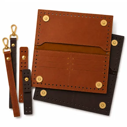 KIT CARTEIRA COM ALÇA E FECHO IMANTADO 10X20CM
